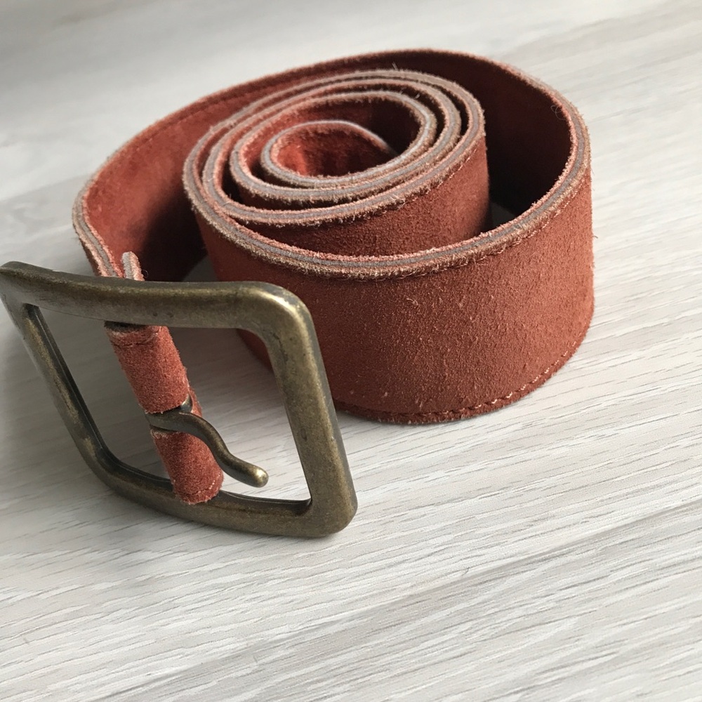 ZARA BROWN BELT SUEDE LEATHER WIDE CASUAL WOMENS 90